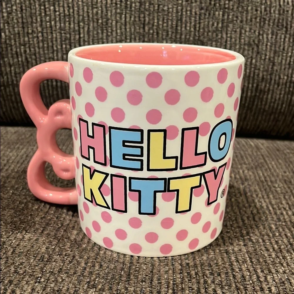 Hello Kitty Pink Polka Dot 20 oz. Mug with Bow Handle